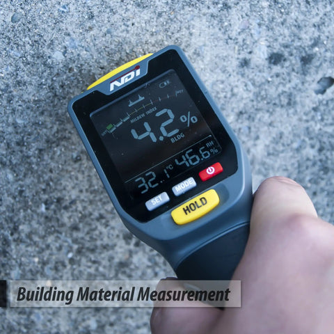 7 In 1 Moisture Meter Scanner With Pin And Pinless Modes For Drywall Cement Board Soft Wood And Hard Wood Up To 3/4 Inch Depth Quick Accurate Readings And Surface Scan For DIY Renovation, handheld on concrete