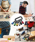 18 Piece Drill Bit Holder Kit with 11 Bit Holder Keychains, 3 Impact Socket Adapters, compact design in use by craftsmen