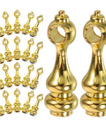 Golden Zinc Alloy Shelf Rail Brackets Kit With Decorative Posts Protect Glass Edges From Scratches No Fuss Install 24 Piece Set