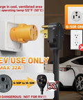 Heavy Duty Nema 6-50P To 14-50R EV Charger Adapter For 50Amp 250V Three Prong Welder Outlet Converter with yellow housing.