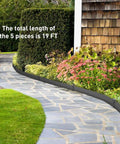 Heavy Duty Metal Landscape Edging Kit With Stakes 19 Feet Total 46 By 10 Inch Galvanized Steel Lawn Border Black No Dig Easy Install For Lawn Yard Flower Beds Flexible For Curves Weather Resistant And Durable along a pathway with flowers