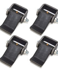 Heavy Duty Weld On Dump Trailer Hinge Set With Zerk Grease Fitting, strap door hinges shown in raw finish, 4 pack