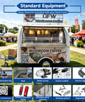 Boot Up Your Culinary Hustle With This Dope Mobile Catering Trailer Featuring Smooth AC Cooling And A Crisp White Mailbox Layout.