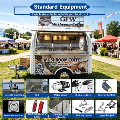Boot Up Your Culinary Hustle With This Dope Mobile Catering Trailer Featuring Smooth AC Cooling And A Crisp White Mailbox Layout.
