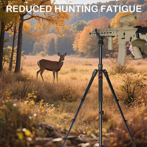 All Terrain 3 In 1 Adjustable Rifle Shooting Tripod Monopod And Bipod in use with deer in outdoor setting