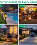 43 Inch Tall Solar Torch Lights With Realistic Flickering Flames 96 LED Outdoor Yard Patio Christmas Decor 4 Pack