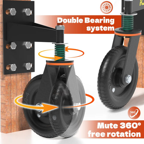 Heavy Duty Gate Wheel For Fences And Farm Gates, 8 Inch Wheel With 360 Degree Rotation, Spring Loaded Caster Supports Up To 600 Lbs