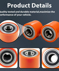 Heavy Duty Load Wheel For Toyota 8HBW23 Electric Pallet Jack Lift Truck, orange wheel with steel bearing for smooth performance.