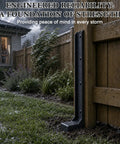Tough As Nails Fence Post Repair Kit with Heavy Duty Steel Anchor Stakes for broken 4X4 and 6X6 wood posts in the rain.