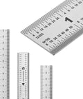 Pro Grade Machinist Ruler Set, 6 Inch Stainless Steel With Metric And Imperial Markings, Ultra Precise 1-64th And 1-32nd Graduations