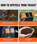 Dual Chamber Tumbler Compost Bin 37 Gallon Outdoor Rotating Bin With Sliding Doors And Steel Frame No Frills BPA Free