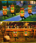 2 Pack 17 Inch Tiki Solar Lights Outdoor Garden Decor Waterproof Resin Statues That Automatically Glow At Night For Yard Patio Balcony Lawn Party Ready Tiki Bar Hawaiian Luau Vibe