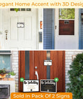 No Soliciting Sign For Home And Office Do Not Knock Or Ring Doorbell Sign for front doors, wooden 5x7 inch 2-pack displayed