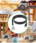 Heavy Duty Replacement Power Cord For Electric Circular Saws Featuring Pure Copper Conductors And Durable Synthetic Jacket, 8.2ft long.