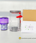 Beefed Up Large Dust Bin Replacement For V11 V15 SV14 SV15 SV22 Vacuum Cleaners With 1 HEPA Filter, boxed with guide