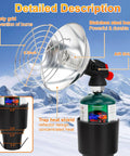 Portable Propane Heater for Golf Carts With Cup Holder Keeps You Toasty In Cold Rounds, showing metal burner and safety grid.