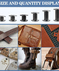 122 Pack Leather Chicago Screw Kit Set In Six Sizes For DIY Leathercraft Bags Clothes Jackets Belts And More Includes M5 To M12 Screws Rivets And Hardware