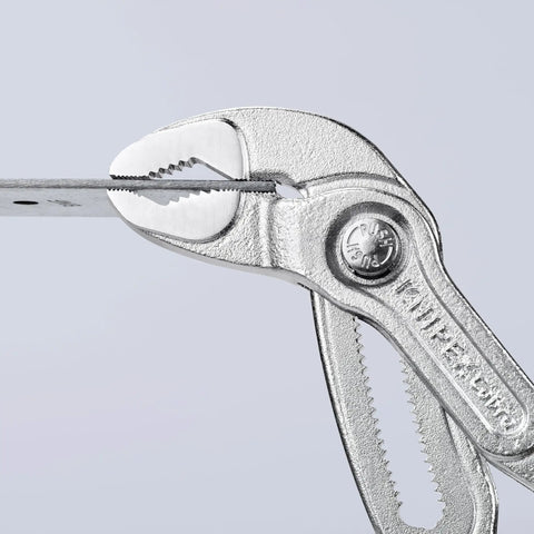 Cobra Pliers With One Hand Quick Adjust Pinch Guard 27 Position Fine Adjustment Hardened Teeth And Secure Locking Catch Heavy Duty