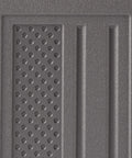 Textured details of the Wall Mounted Garage Storage Cabinet With Durable Resin Construction For Tough Garage Organization, 30 Inch Wide Double Wall Unit With Doors And Slate Top In Platinum Silver Finish.