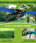 Backyard Zipline Kit 60Ft For Kids And Adults Up To 400 Lbs with quick tighten trolley and thickened seat lanyard clamp view