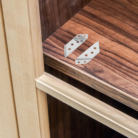4 Pack Stainless Steel Angle Brackets Thickened Design Heavy Duty Triangle Corner Supports with screws for shelves and cabinets