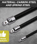 Flexible Socket Extension Bar Set with carbon and spring steel material for efficient bolt access in tight spaces.