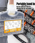 840 Pcs Self Tapping Screws for Metal Kit in 410 Stainless Steel, heavy duty case with assorted screws and washers