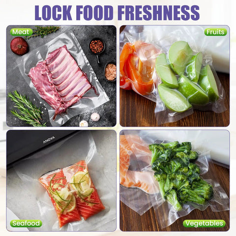 200 Count 8x12 Vacuum Sealer Bags BPA Free Precut For Food Storage Meal Prep Sous Vide And Freezer Microwave Safe Easy Pull Bags