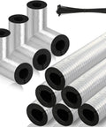 Nine Piece Pipe Insulation Foam Tubes With Elbow Set Self Adhesive Foam Covers, Aluminum Tape, Ties, DIY Friendly, Easy Install
