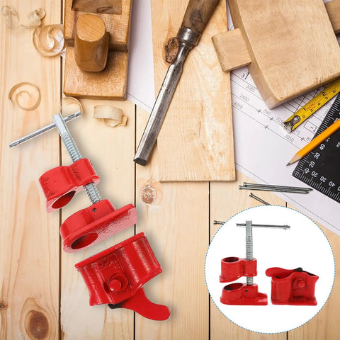 Lightweight 3/4 Inch Wood Gluing Pipe Clamp Red Quick Release Carpenter Clamp for woodworking next to woodworking tools
