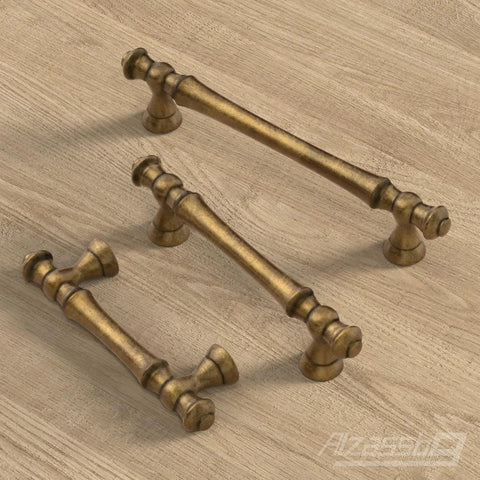 Solid Antique Brass Cabinet Knobs 10 Pack 2.1 Inch 55mm Cabinet Hardware For Cabinets Cupboards And Drawers Brushed Finish