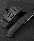 VG10 Steel Fixed Blade Tactical Knife With Ergonomic Micarta Handle And Kydex Sheath on black surface