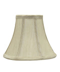 Beige Faux Silk Bell Clip On Chandelier Shade With Brass Fitter, 3 In Top, 6 In Bottom, 5 In Slant, 40W Max Bulb, Set Of 9