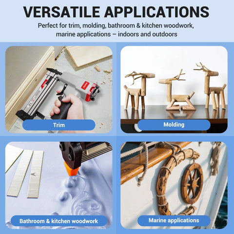 Hella Sturdy Three Eighths Inch 23 Gauge Pin Nails In 304 Stainless Steel Micro Headless Finish Nails used on trim and woodworking.
