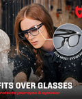 Top Shelf Anti Fog Safety Glasses Designed To Sit Easily Over Glasses With Scratch Proof Lenses Fully Adjustable Temples for clarity in work.
