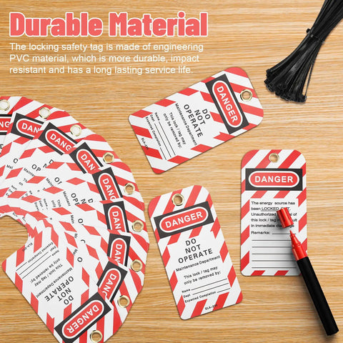 Heavy Duty Lockout Tagout Tags Reusable Do Not Operate Labels For Industrial Jobsite Maintenance Featuring Tough Metal And Pvc Build That Keeps Your Crew Locked Out And Ready To Work Safely