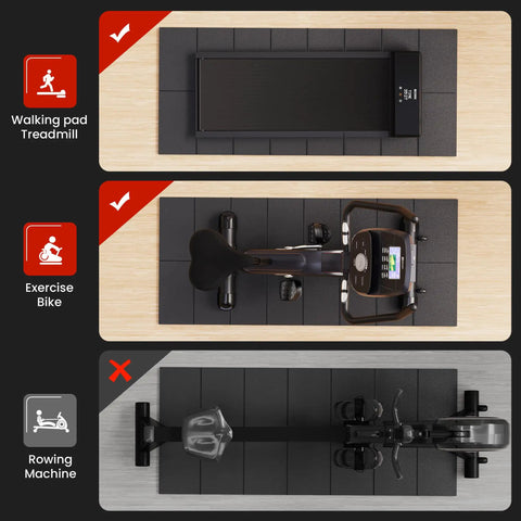Heavy Duty Treadmill And Walking Pad Floor Mat 55x24 Inches For Carpets And Hardwood Floors Protects Surfaces Under Treadmills Bikes And Other Exercise Equipment With Noise Reduction And Shock Absorption For Your Home Gym