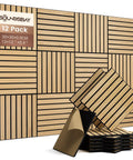 Heavy Duty Peel And Stick Acoustic Wall Tiles 12 Pack Sound Absorbing Panels 12 X 12 Inch displayed with peel away backing.
