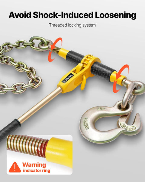 No Nonsense Heavy Duty Ratchet Chain Binder Secure Cargo Like A Pro, 9200 Lb Working Load With G80 Steel, Fits 3/8 To 1/2 Inch Chains, Rock Solid Tie Down Kit For Trucks, Towing, And Logging Jobs
