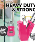 Code Operated Outdoor Key Lock Box Holds Five Keys, Ideal For Realtors And Short Term Rentals, Sturdy Lockbox for Real Estate Access with keys and security shield, Pink 12 Pack Kit