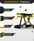 Mandrill Half Body Climbing Harness With Free Tool Lanyard featuring padded back, metal buckles, gear loops, heavy-duty stitching