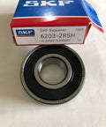 6203 2RSH Radial Deep Groove Ball Bearing With Dual Seals On Both Sides, 17 mm Bore, 40 mm Outer Diameter, 12 mm Width, Bearing Steel