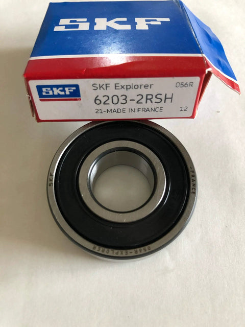 6203 2RSH Radial Deep Groove Ball Bearing With Dual Seals On Both Sides, 17 mm Bore, 40 mm Outer Diameter, 12 mm Width, Bearing Steel
