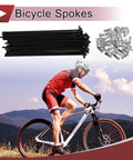 36 Piece 12G Bicycle Spokes Set 139mm 45 Steel Black Wheel Spokes For All Bikes With Galvanized Nipples And 12G Thread Replacement