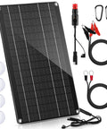 10W 12V Solar Car Battery Charger And Maintainer Waterproof Portable Trickle Charger with accessories and cables