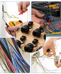 Heavy Duty Black Nylon Strain Relief Cord Connectors 6N 4 Model Fits Point Three Inch Round Wire Pack Of Ten in use with wires.