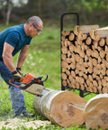 Heavy Duty 12 Foot Firewood Rack With Cover For Outdoor Storage And Indoor Use Large Black Log Rack Holds Three Quarters Face Cord Of Firewood Sturdy Tubular Steel Frame Weather Resistant