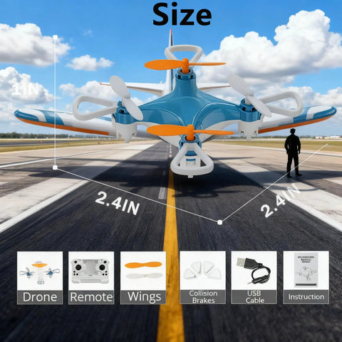 All Ages Mini Drone For Easy Stunt Flights With 360 Degree Tricks, Beginner Friendly Stunt Flyer, size comparison on runway