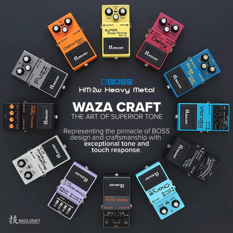 Waza Craft HM-2W Heavy Metal Guitar Pedal Delivers Legendary Chainsaw Tone With Swedish Death Metal Vibe among other pedals