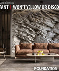 Straight Up Tough Matte Concrete Floor Coating For Garages in modern living room setting with textured wall.